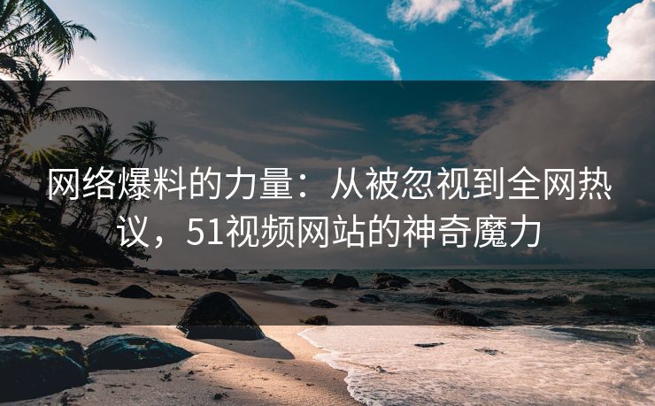 网络爆料的力量：从被忽视到全网热议，51视频网站的神奇魔力