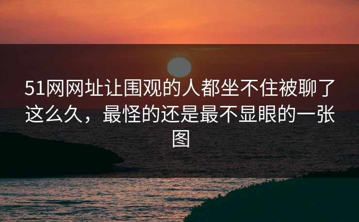 51网网址让围观的人都坐不住被聊了这么久，最怪的还是最不显眼的一张图
