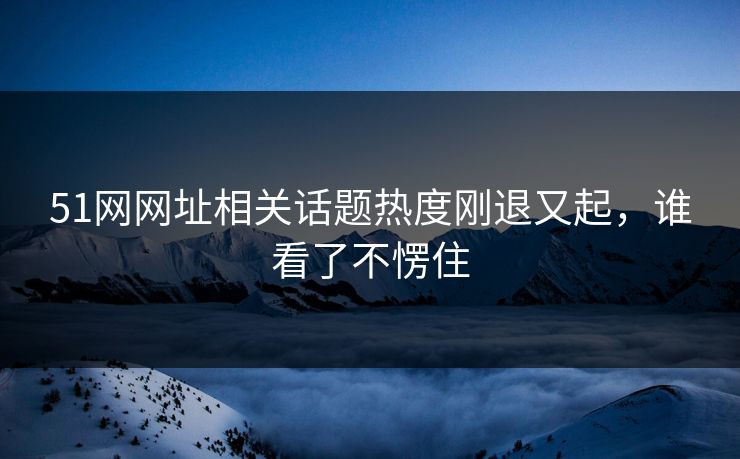 51网网址相关话题热度刚退又起，谁看了不愣住