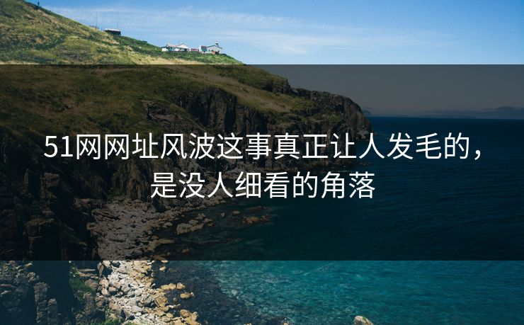 51网网址风波这事真正让人发毛的，是没人细看的角落